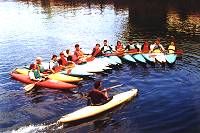 Canoes in Penzance Harbour